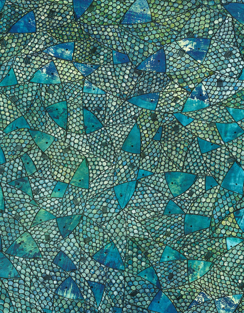 Blue Green Sardines | Framed Giclee Print on Canvas